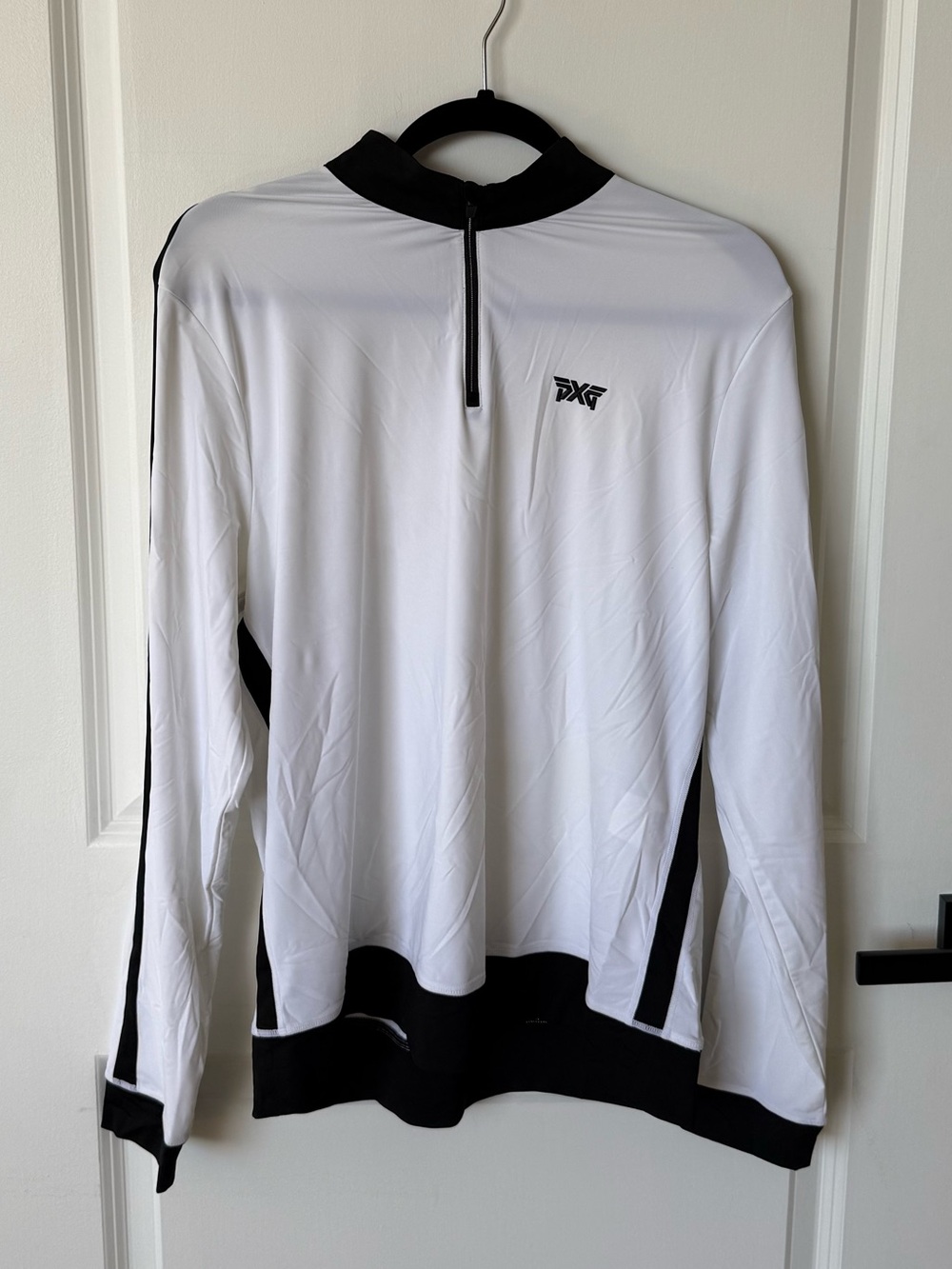 PXG White and Black Quarter-Zip Performance Pullover